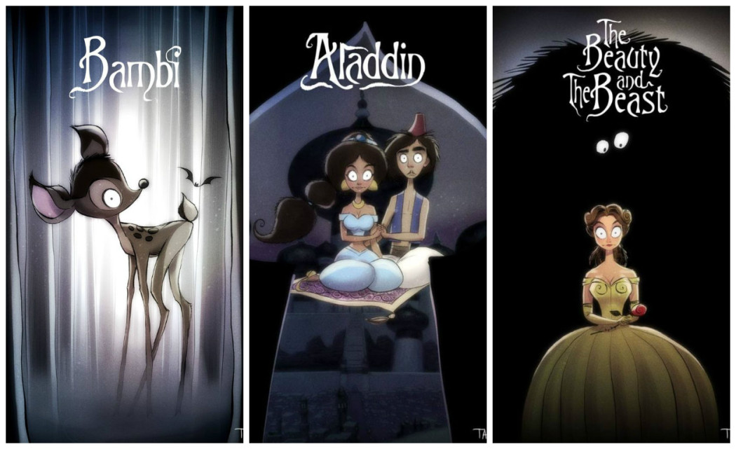 See Classic Disney Movie Posters Done Tim Burton-Style